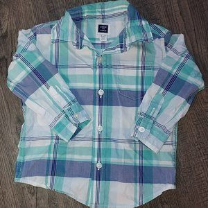 Janie & Jack Boy Plaid Shirt, Size 12-18 mths